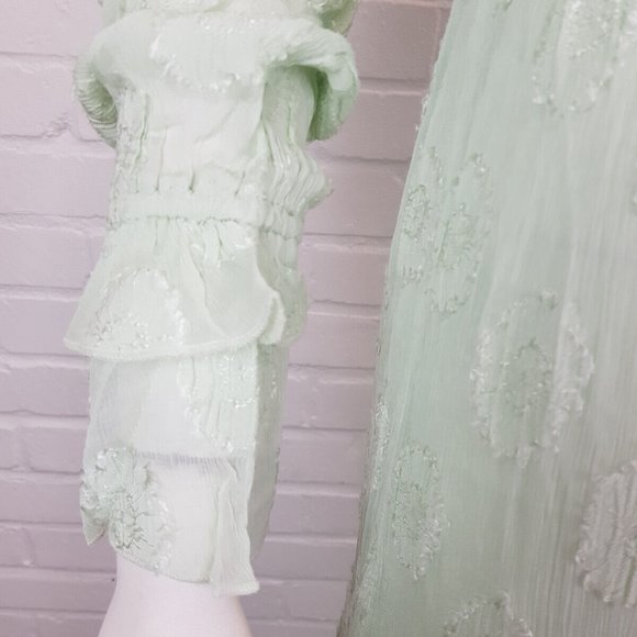 Free People Yara Maxi Dress XS UK 6 Mint Green Wedding Boho Ruffle Event BN - Picture 5 of 16